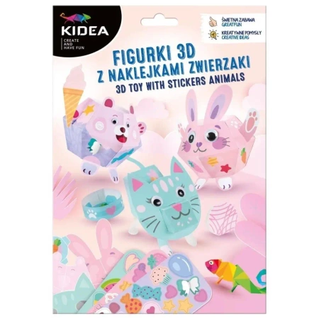 Figurki 3D z naklejkami Zwierzaki KIDEA - DERFORM