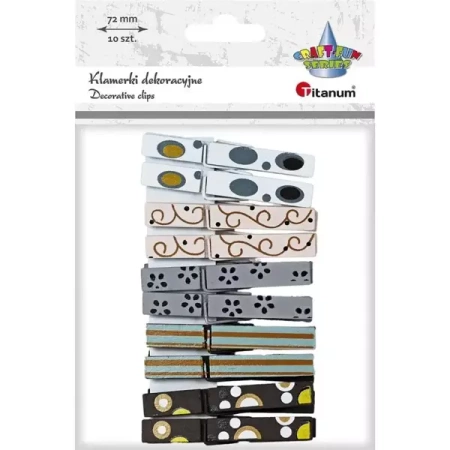 Klamerki drewniane mix 10szt - Titanum