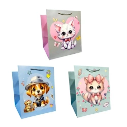 Torebka prezentowa dziecięca L szerokie dno mix - Ju-Piter