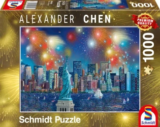 Puzzle 1000 PQ Fajerwerki nad Statuą Wolności A. Chen 108672 - Schmidt Puzzle