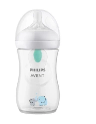 BuButelka Natural z nakładką AirFree 260 ml - słoń