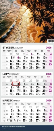 Kalendarz 2026 Trójdzielny Twarda Główka Plaża - O-press