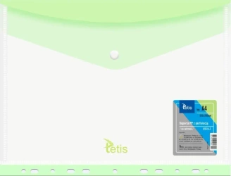 Koperta A4 PP na zatrzask perfor. zielona (6szt) - Tetis