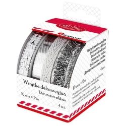 Wstążki tekstylne 10mm/2m 4 wzory - Titanum