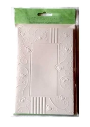 Karty tłoczone+koperty ornament serca creme05 5szt - Galeria Hobby