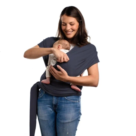 Chusta do noszenia dziecka BOBA Wrap - organic ciemny szary