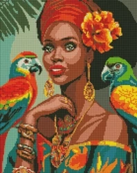 Diamentowa mozaika - Afrykańska fashionistka 40x50 - Ideyka