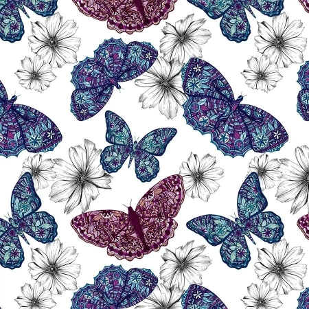 Karnet Swarovski kwadrat CL0407 Etniczne motyle - Clear Creations