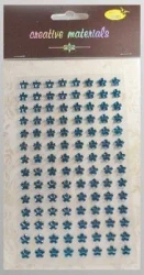 Stiker z kryształkami Kwiaty turkusowe 8mm 112szt - Galeria Hobby