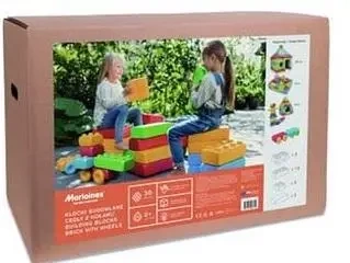Klocki Budowlane Cegły z kołami 30el - Marioinex