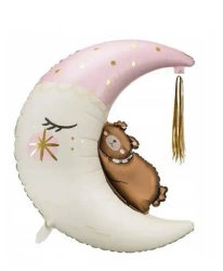 Balon foliowy Miś na księżycu 80x98cm - PartyDeco