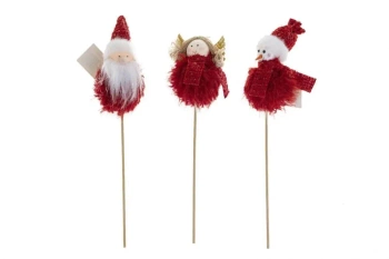 Dekoracja na piku, bałwan, mikołaj, aniołek MIX - Brewis