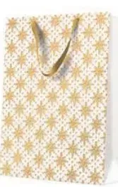 Torebka prezentowa Złote płatki śniegu, bardzo duża