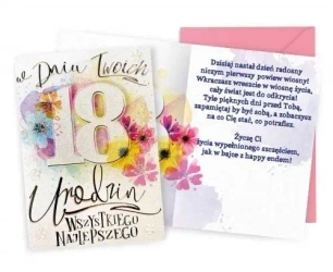 Karnet. Urodziny 18 (osiemnastka, cyfry) DK-899 - Passion Cards