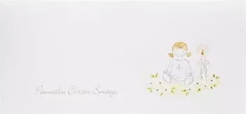 Karnet Chrzest DL C05 - Świeca dziewczynka - MAK