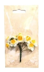 Kwiatki papierowe różyczki biało-żółte - Galeria Hobby