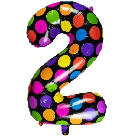Balon foliowy cyferka 2 w kropki - Arpex