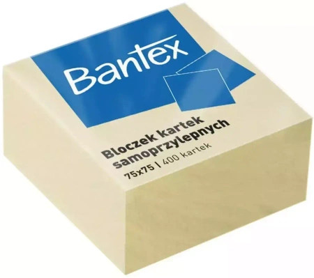 Bloczki Samoprzylepne 75x75mm, 400 kartek, Żółty