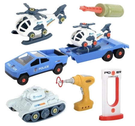 Samochód do montażu z przyczepą i czołgiem - Maksik