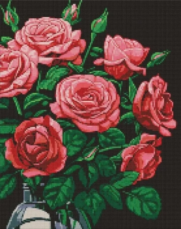 Diamentowa mozaika - Luksusowe róże 40x50cm - Ideyka