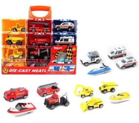 Pojazdy metalowe 12szt - Trifox