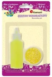 Klej z brokatem neonowy żółty w słoiczku - Titanum