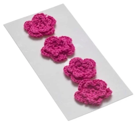 Kwiatki dekoracyjne 35mm ciemny różowy 4szt - Brewis