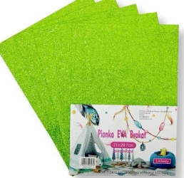 Pianka brokatowa jasnozielona 21x29,7cm 5szt - Penword