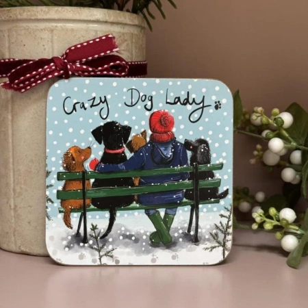 Podkładka pod kubek Crazy Dog Lady Psiara Święta - Alex Clark