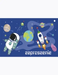 Zaproszenie Z 160x95 zest. 62137 Dziecięce - Chłopiec, Kosmos, Urodziny - POL-MAK