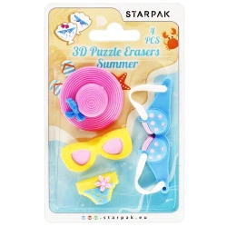 Gumka do mazania 3d Puzzle Summer Op. 4 szt. Starpak 505325
