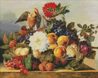 Diamentowa mozaika - Jemiołuszka obiad 40x50cm - Ideyka