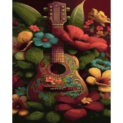 Malowanie po numerach - Gitara w ogrodzie 40x50cm - Twoje Hobby