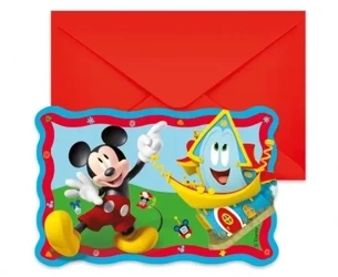 Zaproszenia Mickey Rock The House 6szt. - Godan