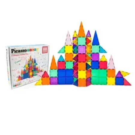 Klocki magnetyczne konstrukcyjne duży zamek budowlane edukacyjne101 elem