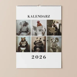 Kalendarz 2026 Zwierzęta na siedząco kolor - Motyle Książkowe