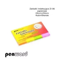 Zakładki indeksujące 20x50mm 4x40szt papierowe - Penword