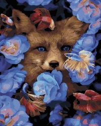 Malowanie po numerach czarne płótno - Lis - Twoje Hobby