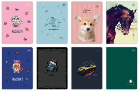 Zeszyt A5/16K 3 linia 70g UV mix (20szt) - INTERDRUK