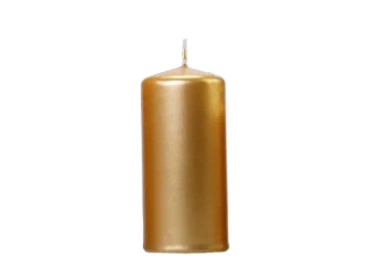 Świeca klubowa metalizowana złoty 12x6cm 6szt - PartyDeco