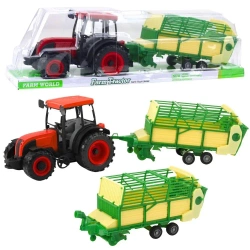 Traktor rolniczy z przyczepą zielono-żółtą - Leantoys