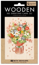 Karnet drewniany C6 + koperta Bukiet z kotami - Cozywood