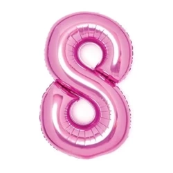 Balon foliowy cyfra 8 różowa 49x66cm - Amscan