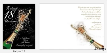 Karnet Party naklejany B6+koperta Urodziny 18 wz12 - Stamp