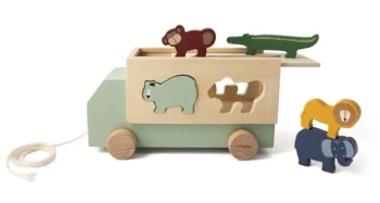 Drewniana ciężarówka ze zwierzętami - Trixie Baby