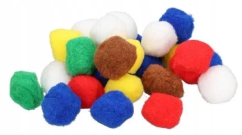 Pompony puszyste MIX 5cm 30szt - Brewis