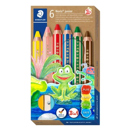 Kredki Buddy Jumbo woskowe drewniane 6 kolorów Staedtler