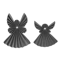 Anioły z papieru z kryształkiem antracyt 2szt - Dalprint dpCraft