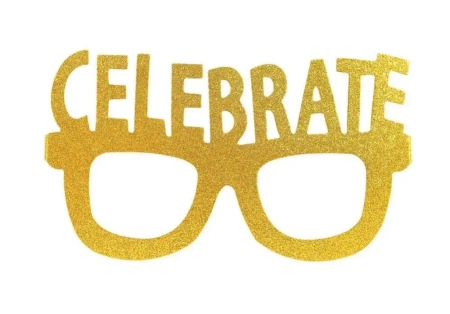 Papierowe okulary brokatowe Celebrate 4szt - Arpex