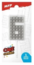 Świeczka klocki cyfra 6 szara - MFP